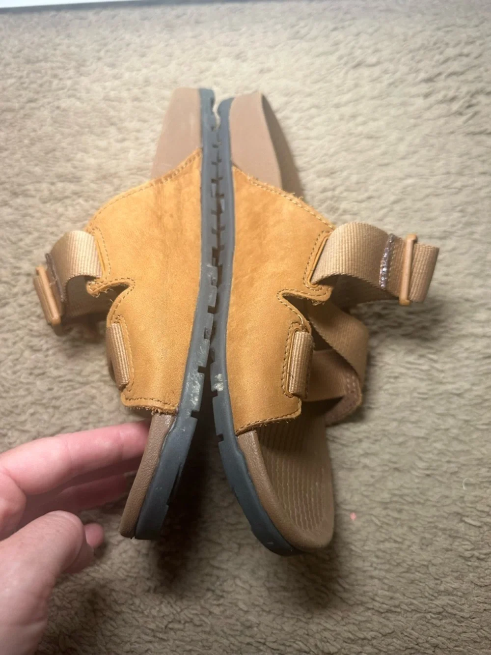 Chaco Women's Lowdown Leather Slide Sandals Size 6 Camel Color